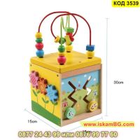 Дидактически дървен куб с 5 игри за деца над 12м. - КОД 3539, снимка 9 - Образователни игри - 45265060