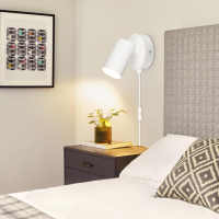 TaFiCo Бяла стенна лампа с превключвател - GU10, до 7W, 350°, без крушка, снимка 5 - Лампи за стена - 44990930