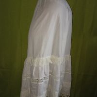Дълга памучна бяла фуста с волан и памучна дантела М,Л, снимка 6 - Поли - 45750245