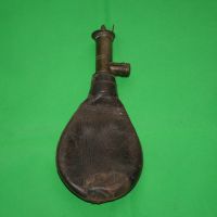 Стара кожена барутница (Б-008), снимка 1 - Антикварни и старинни предмети - 45695807
