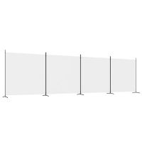 vidaXL Параван за стая, бял, 4 панела, 698x180 см, плат(SKU:350282, снимка 1 - Други - 45286552