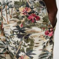Мъжки плажни шорти с флорална апликация Zara, 97% памук, 3% еластан, L, снимка 4 - Други - 45675485
