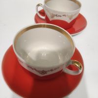 Руски порцелан двоен сет за чай , снимка 5 - Чаши - 45232413