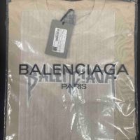 Нови мъжки тениски на BALENCIAGA в бежаво, снимка 2 - Тениски - 45203198