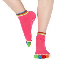 Меки къси чорапи с пръсти, без пета. Подходящи за йога, тренировки по пилатес и гимнастика. , снимка 3 - Йога - 45276220