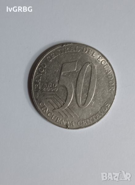 50 сентавос Еквадор 2000 Монета от Южна Америка 50 центавос Еквадор 2000 , снимка 1