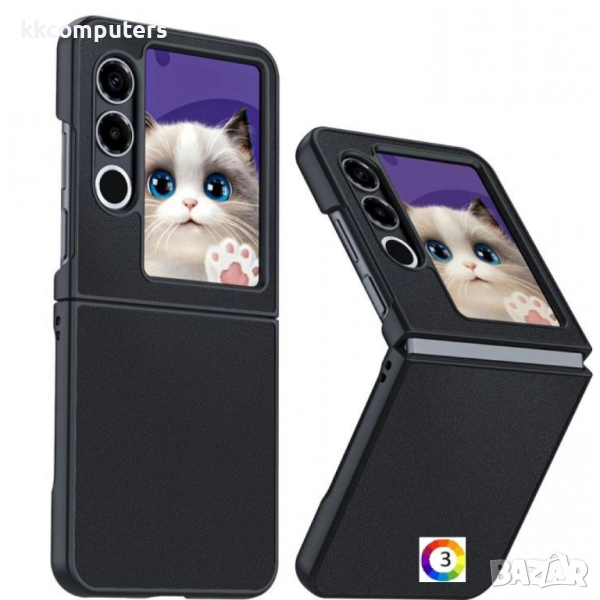 Кожен калъф с Протектор за ZTE nubia Flip2 | Цвят: Черен, Зелен, Оранжев, снимка 1