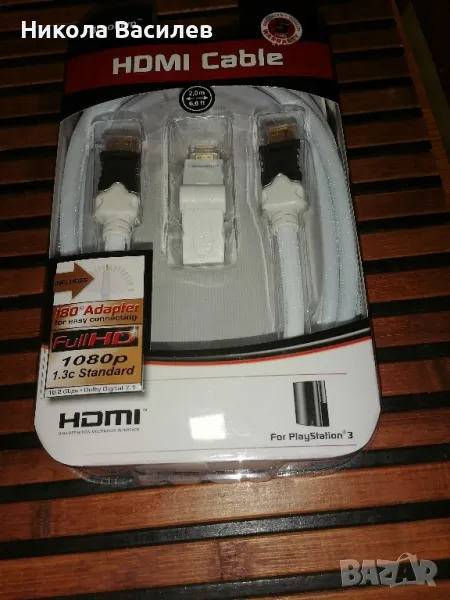 HDMI кабел бруклин с 90 градуса адаптер, 2 метра, снимка 1