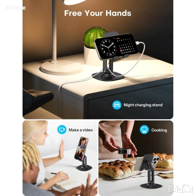 Сгъваема метална стойка за смартфони и таблети HL118, снимка 1