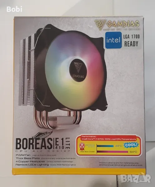 Охлаждане за процесор/cpu Gamdias BOREAS E1-410 LITE RGB, снимка 1