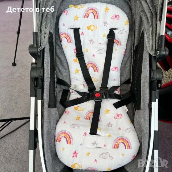 Постелка Нова против изпотяване с 3д меш и муслин Дъга, снимка 1