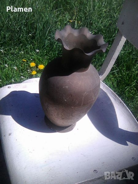 Стара месингова ваза, снимка 1