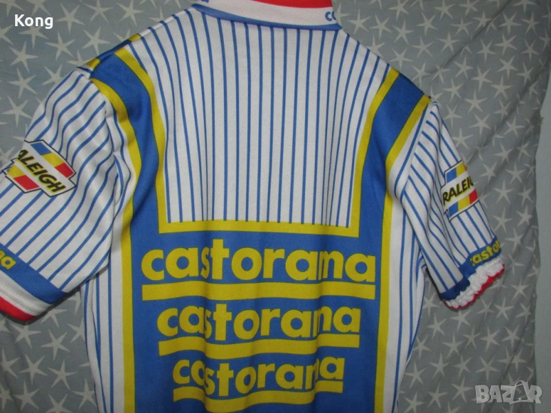винтидж Castorama 1990 Nalini джърси за колело Oldschool Старата школа колоездене Siemens Orange  , снимка 1