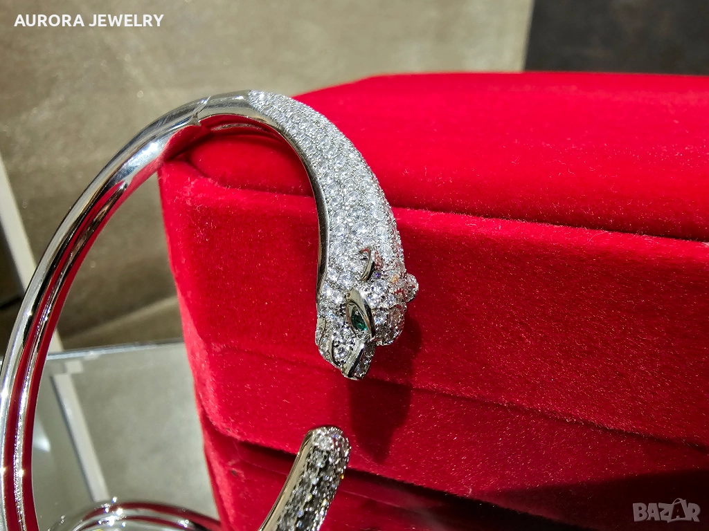 CARTIER Panthere de Cartier White Gold Diamonds Дамска Гривна, снимка 1