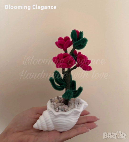 Вечни рози от плюшена тел, снимка 1