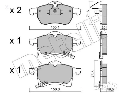 FERODO FSL1295 ПРЕДНИ НАКЛАДКИ OPEL Astra G, Zafira A 1998-2006 OE 9195145 OE 90544001 OE 1605035   , снимка 1