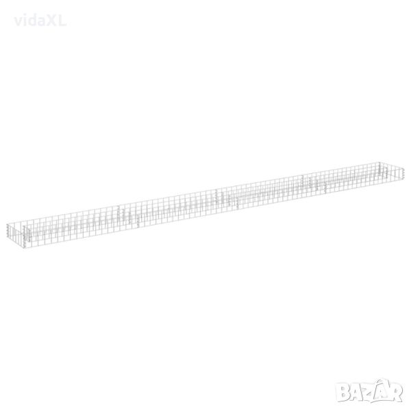 vidaXL Габион повдигната леха, поцинкована стомана, 360x30x10 cм（SKU:145640, снимка 1