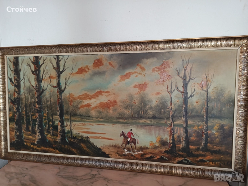 Голяма картина масло върху платно Испански автор , снимка 1