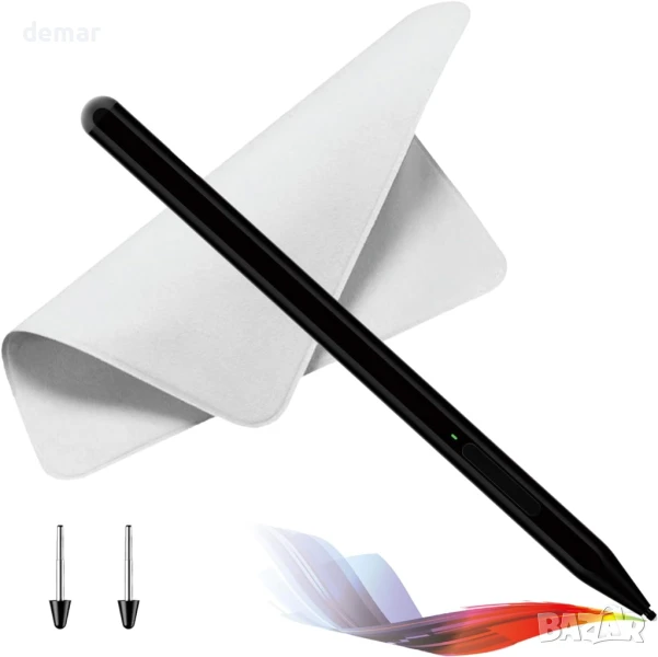 Стилус за iPad 2018-2025, Milikilo стилус за Microsoft Surface, черен, снимка 1