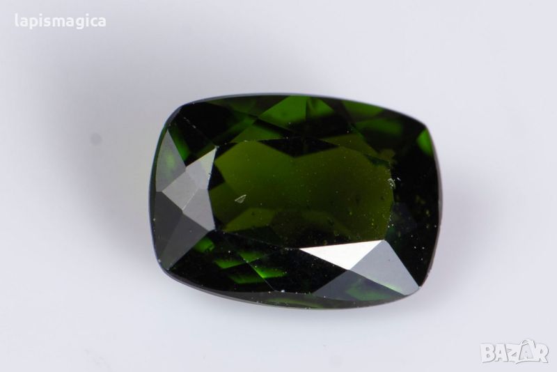 Хром диопсид 0.88ct 7x5mm cushion шлифовка #9, снимка 1