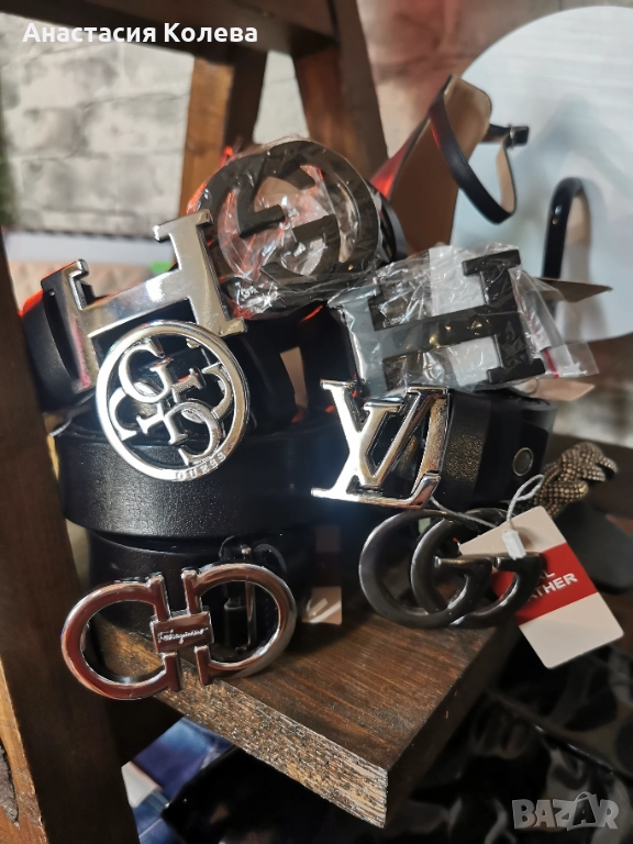 Колани естествена кожа Guess, Hermes, Gucci, S. Ferragamo, снимка 1