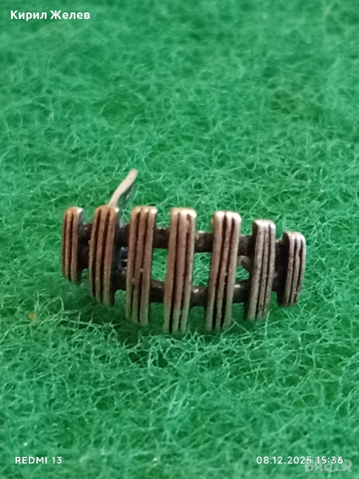 Сребърна обеца стилна нежна елегантна 39844, снимка 1