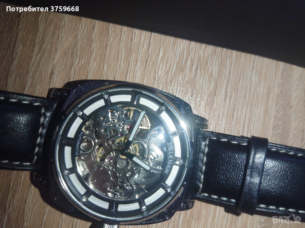 Автоматичен (самонавивен)часовник с минерално стъкло,водоустойчив., снимка 1