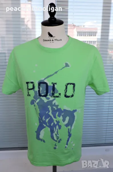 Polo Ralph Lauren Big Pony Spell Out Logo -страхотна мъжка памучна тениска размер M, снимка 1