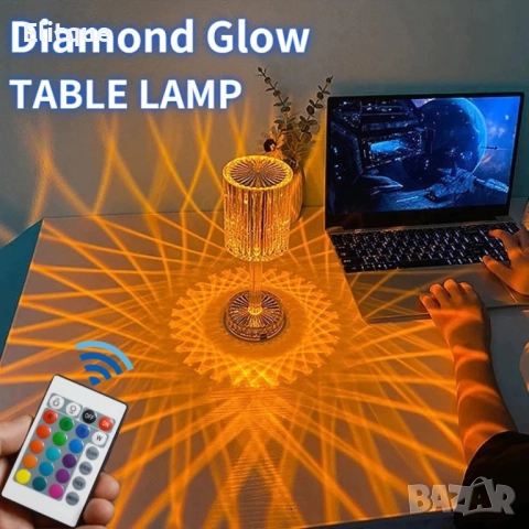 Декоративна настолна лампа с usb кабел и дистанционно , снимка 9 - Настолни лампи - 52904486