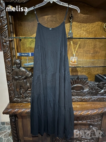 Дълга черна рокля, снимка 2 - Рокли - 52165164