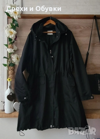 Черно яке с качулка пролетно есенен модел , снимка 10 - Якета - 54095611
