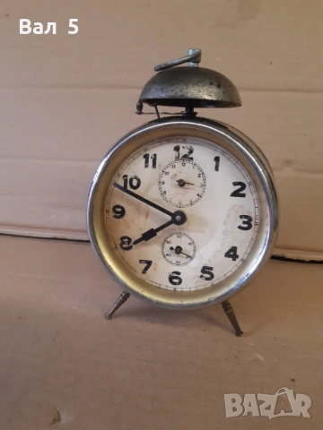 Стар рядък будилник MUNIHEIM , работи , Царство България