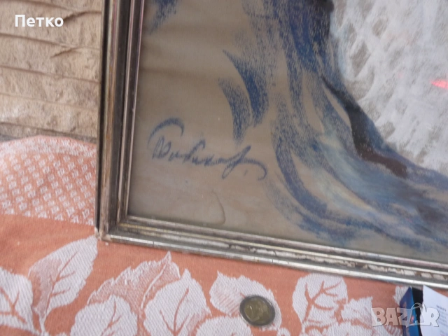 Стара картина  65 / 50 см, снимка 4 - Антикварни и старинни предмети - 53397554