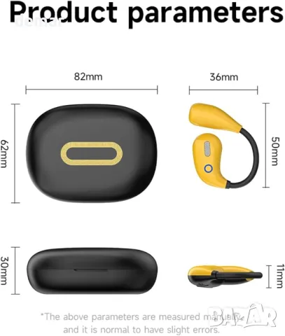 Отворени слушалки Bluetooth 5.4 безжични, с костна проводимост, LED дисплей, калъф за зареждане, снимка 3 - Безжични слушалки - 49879530
