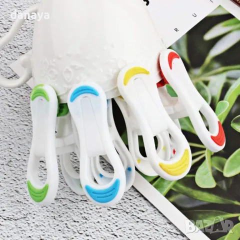 3688 Комплект щипки за пране със силиконово уплътнение, 10 броя, снимка 2 - Други - 40597203