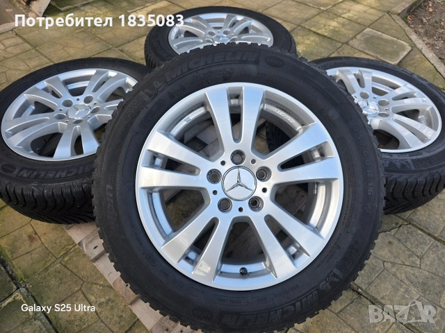 Лети джанти 16ки 5х112 Rial Mercedes + зимни гуми 205/60/16 Michelin