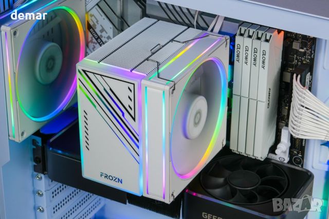 ID-COOLING FROZN A610 ARGB WHITE Въздушен охладител за процесор 6 топлинни тръби, 120 мм FDB вентила, снимка 6 - Други - 45620224