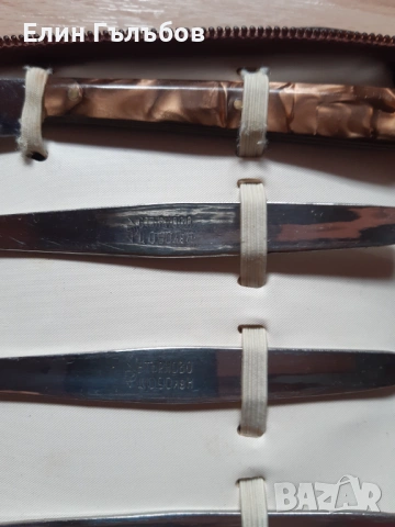 Комплект-вилици,лъжици и нож "ВТ" в стилен несесер,ретро, снимка 5 - Антикварни и старинни предмети - 53258109