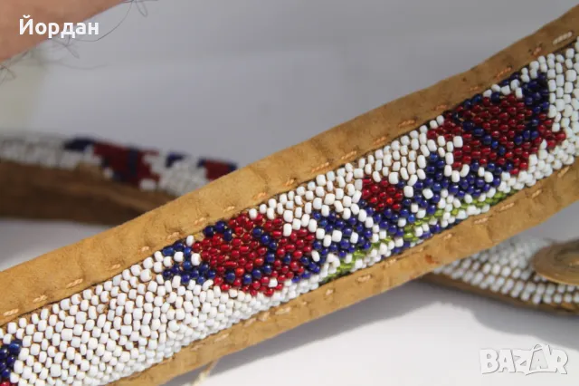 Мънистен колан с бронзови пафти, снимка 7 - Антикварни и старинни предмети - 50024190
