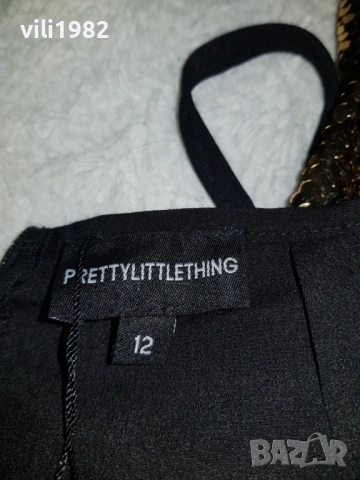 Нова Дамска рокля Pretty Little Thing с пайети и гол гръб, снимка 4 - Рокли - 53518301