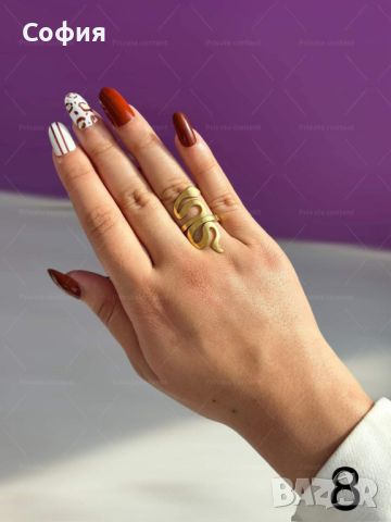 Хубав дамски златист пръстен тип змия от медицинска стомана, снимка 8 - Пръстени - 45454716