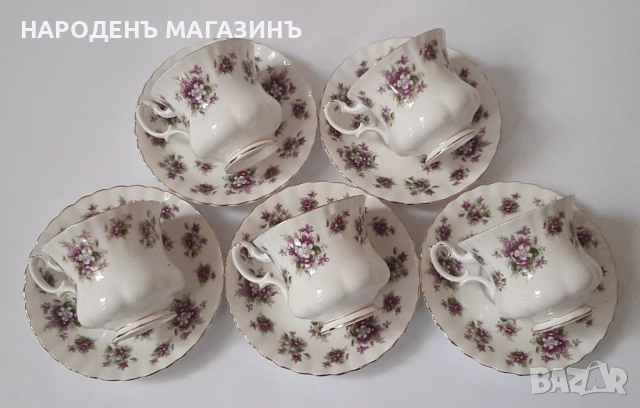 ROYAL ALBERT - порцелан чаши сервиз чай кафе чинии 2 двойни сета , снимка 3 - Други ценни предмети - 52169912