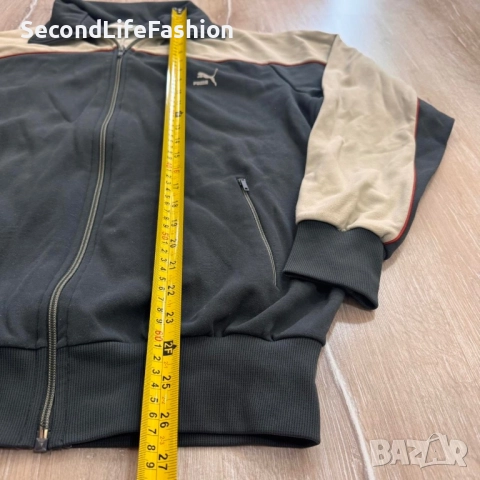 Винтидж спортно яке Puma, мъжко, размер 6 М бежово, тъмносиньо, ретро, снимка 4 - Спортни дрехи, екипи - 52505497