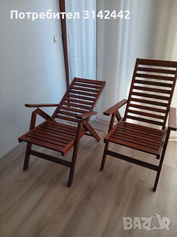 Градинска маса с 6 стола и две градински сгъваеми дървени кресла, снимка 4 - Градински мебели, декорация  - 46416898