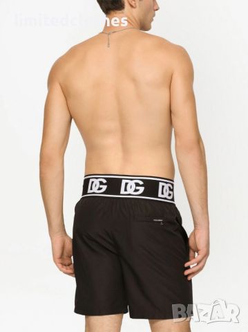 Dolce & Gabbana DG Black Logo Waistband Мъжки Бански / Плажни Шорти size M / L, снимка 4 - Бански - 45991570