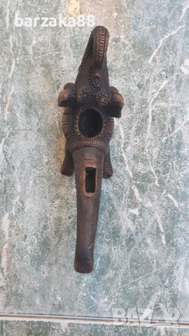 Стара керамична Фигура Слон, снимка 2 - Колекции - 53788377