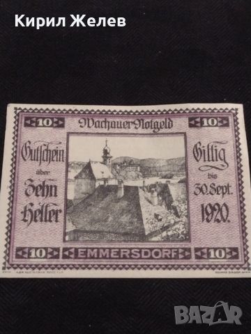Банкнота НОТГЕЛД 10 хелер 1920г. Австрия перфектно състояние за КОЛЕКЦИОНЕРИ 44933, снимка 4 - Нумизматика и бонистика - 45543775
