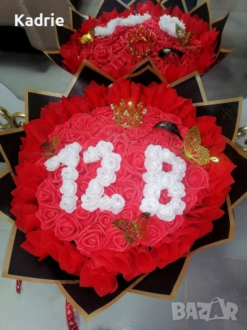 вечен букет от 50 рози , снимка 2 - Декорация за дома - 53691008