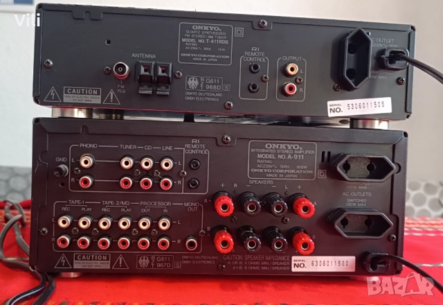 Onkyo A-911 + Onkyo T-411RDS (усилвател + тунер), снимка 10 - Ресийвъри, усилватели, смесителни пултове - 51648269