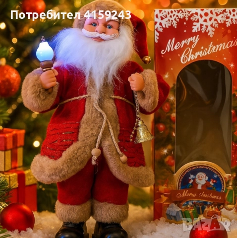 Декоративен музикален Дядо Коледа , снимка 2 - Декорация за дома - 52351517